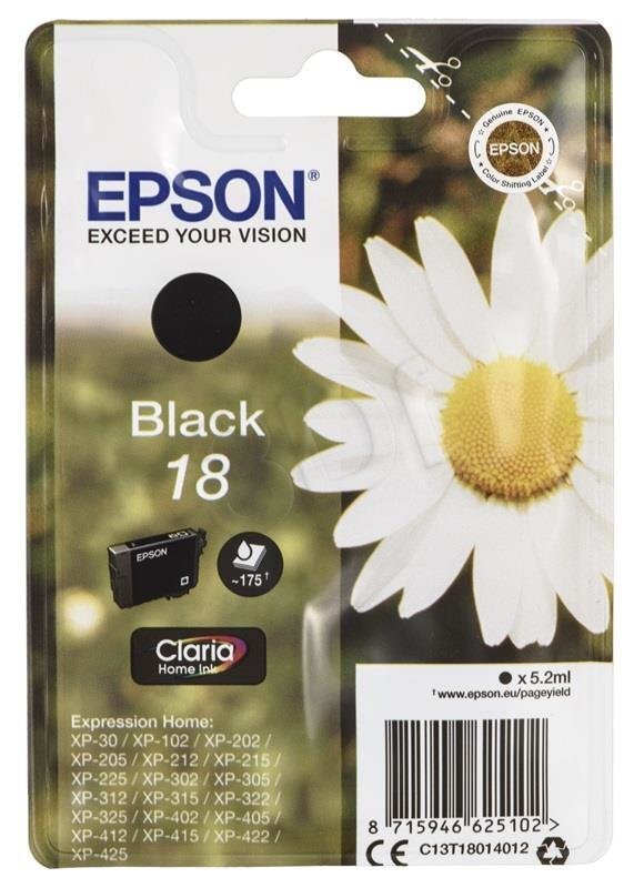 Tindikassett Epson, must hind ja info | Tindiprinteri kassetid | kaup24.ee