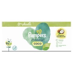 Влажные салфетки Pampers Coconut Harm Free, 9x42шт. цена и информация | Влажные салфетки | kaup24.ee