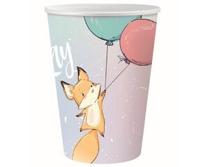 Одноразовые бумажные стаканчики Happy Birthday collection - Fox, 240 мл, 6 шт PG-KHBL цена и информация | Праздничная одноразовая посуда | kaup24.ee