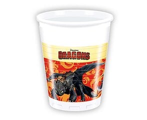 Ühekordsed plasttopsid "Dragons", 200 ml, 8 tk 85886 цена и информация | Праздничная одноразовая посуда | kaup24.ee