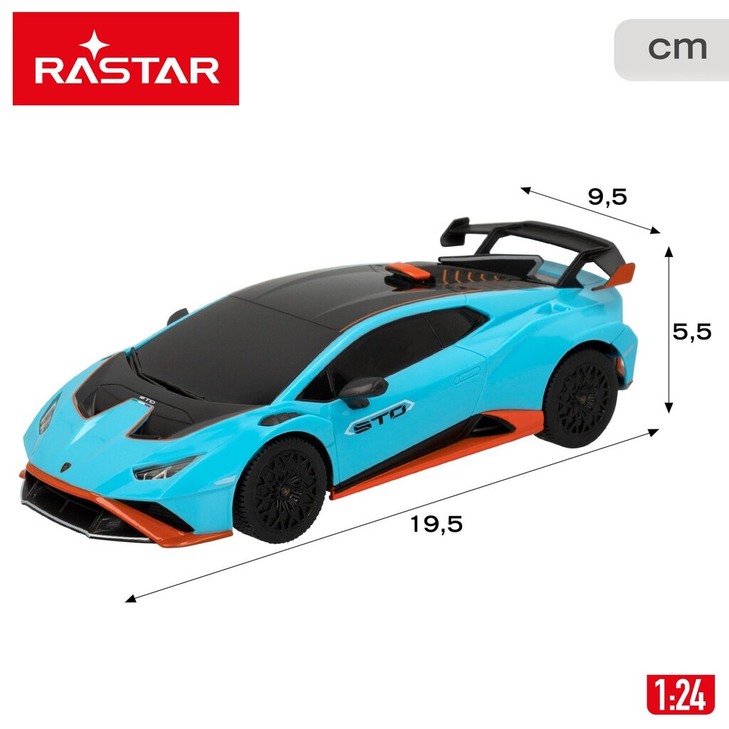 Raadio teel juhitav auto Rastar Lamborghini Huracan STO 1:24 2,4 GHz, 6+ hind ja info | Poiste mänguasjad | kaup24.ee