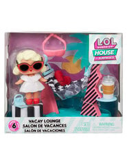 Кукла LOL House of Surprise - Series 6 - VACAY LOUNGE - мебель + куколка цена и информация | MUST Металлическая бутылочка с Ярким рисунком (без BPA) (500ml) для мальчиков от 3+ лет Серая с Машинкой | kaup24.ee