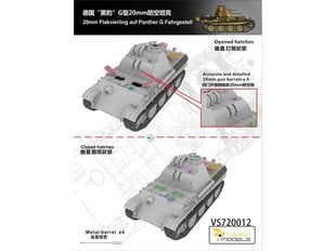 Конструктор VESPID MODELS - Panther G 20mm Flakvierling auf Fahrgestell, 1/72, 720012 цена и информация | Конструкторы и кубики | kaup24.ee