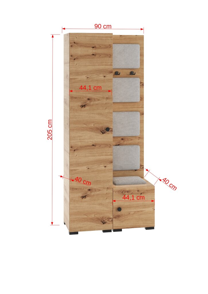 Esikukapp ADRK Furniture CLE11, pruun hind ja info | Esikukapid | kaup24.ee