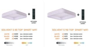 Laevalgusti AZzardo Solvent SMART wifi AZ4003 цена и информация | Потолочные светильники | kaup24.ee