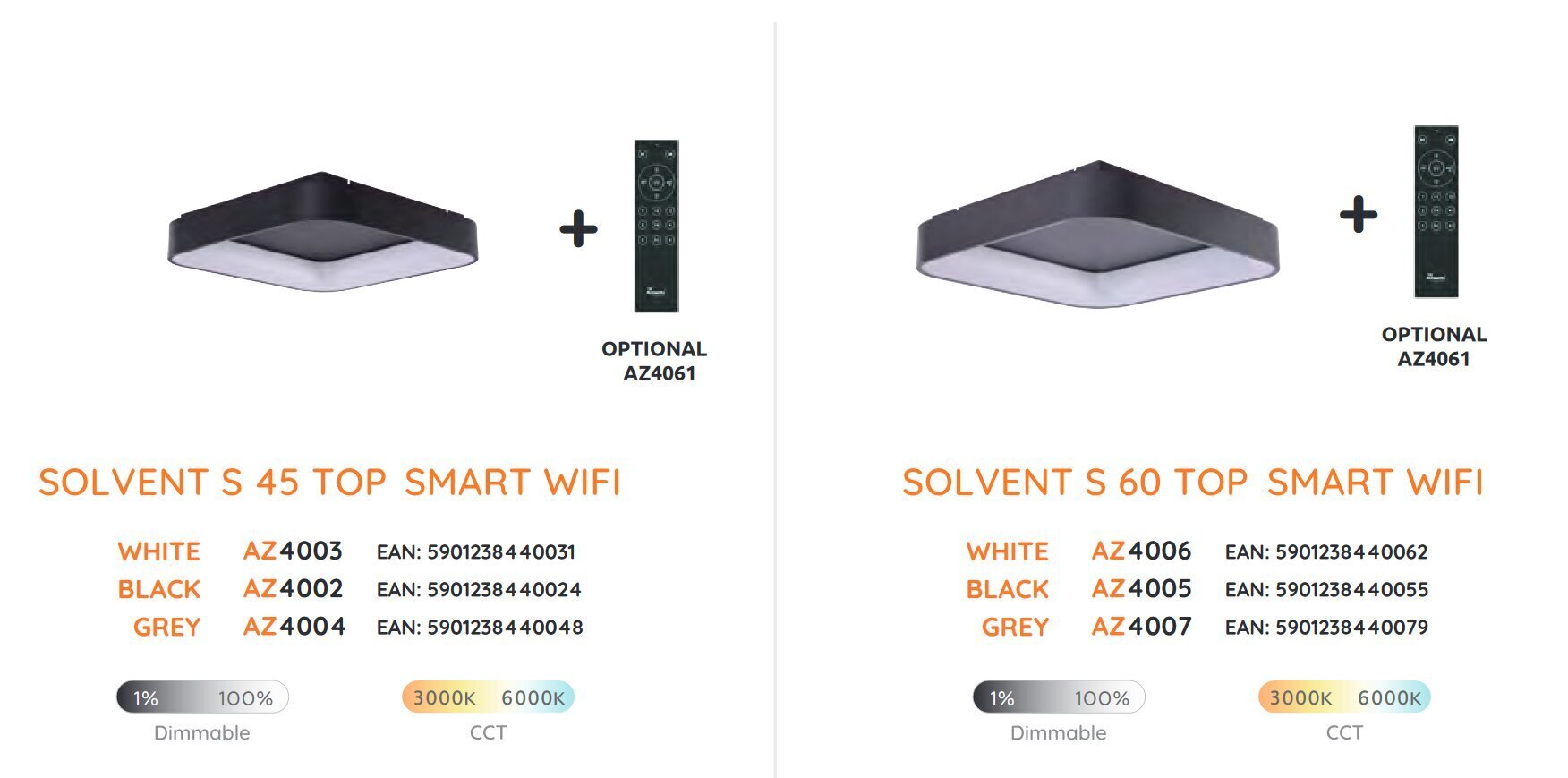 Laevalgusti AZzardo Solvent SMART wifi AZ4004 цена и информация | Laelambid | kaup24.ee