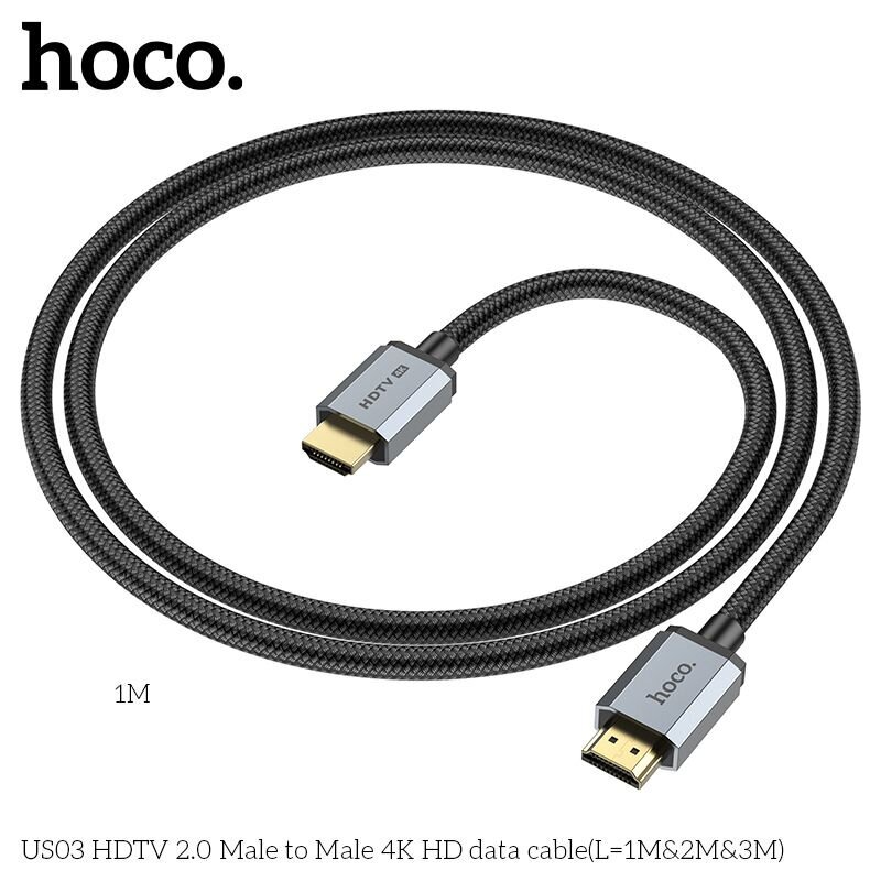 Kaabel Hoco US03 HDMI2.0 4K HD, 1 m hind ja info | Kaablid ja juhtmed | kaup24.ee