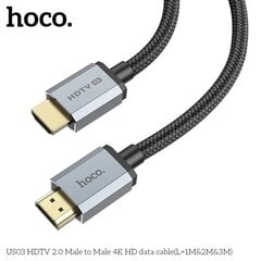 Kaabel Hoco US03 HDMI2.0 4K HD, 1 m hind ja info | Kaablid ja juhtmed | kaup24.ee