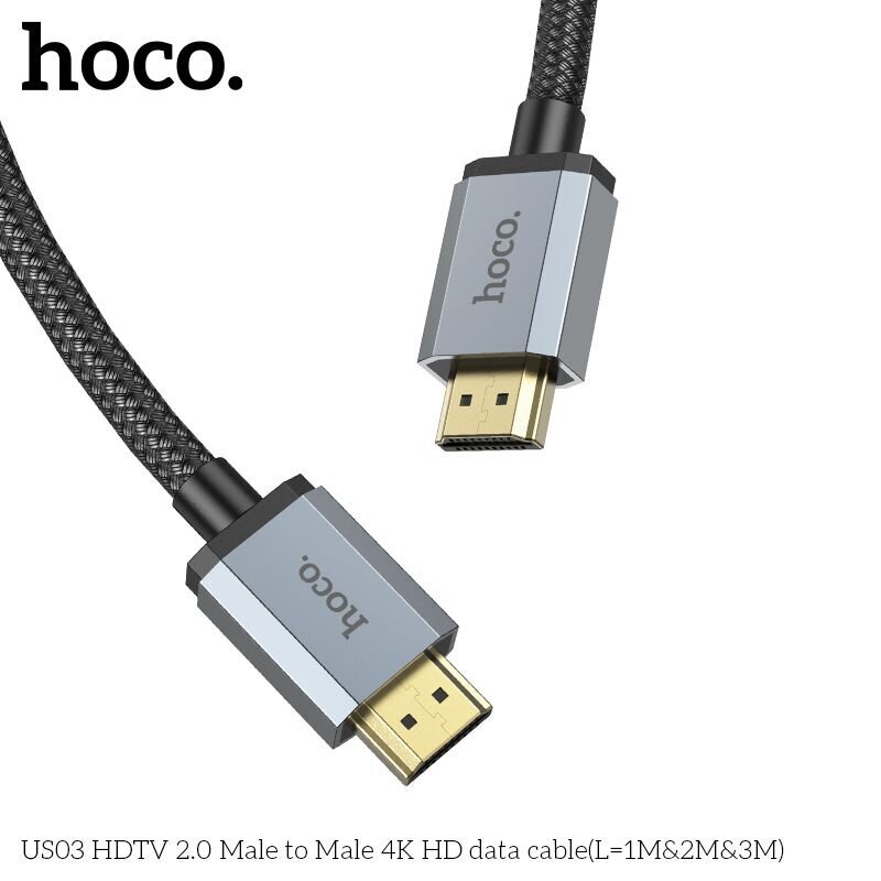 Kaabel Hoco US03 HDMI2.0 4K HD, 1 m цена и информация | Kaablid ja juhtmed | kaup24.ee