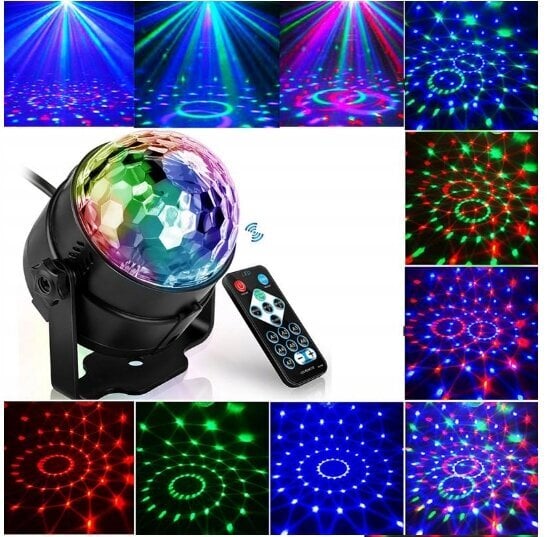 LED RGB Disco Ball, Seitse värvikombinatsiooni, Flesh funktsioon hind ja info | Laualambid | kaup24.ee