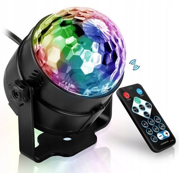 LED RGB Disco Ball, Seitse värvikombinatsiooni, Flesh funktsioon цена и информация | Laualambid | kaup24.ee