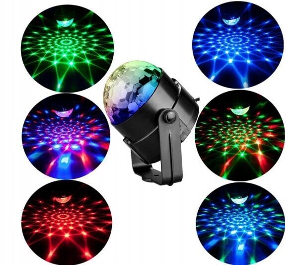 LED RGB Disco Ball, Seitse värvikombinatsiooni, Flesh funktsioon цена и информация | Laualambid | kaup24.ee