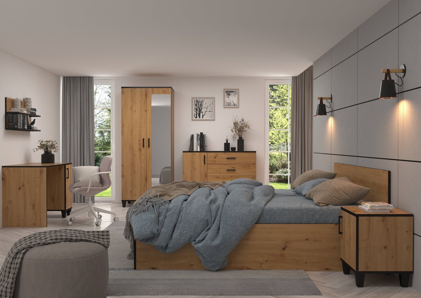 Öökapp ADRK Furniture POL14, pruun hind ja info | Öökapid | kaup24.ee