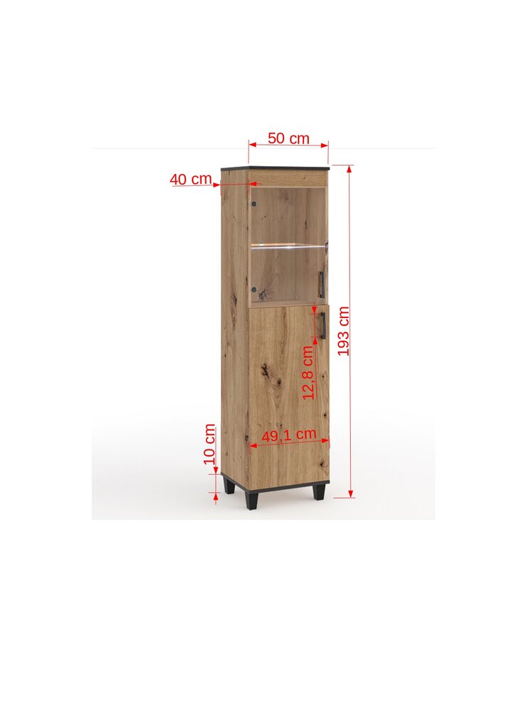 Vitriin ADRK Furniture POL04, pruun hind ja info | Vitriinkapid | kaup24.ee