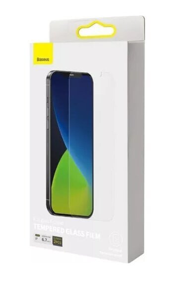 Telefoni täisklaasist karastatud kile iPhone 12 Pro Max 6,7″ 2020 jaoks (2 tk/pakk) Valge | Baseus цена и информация | Ekraani kaitsekiled | kaup24.ee