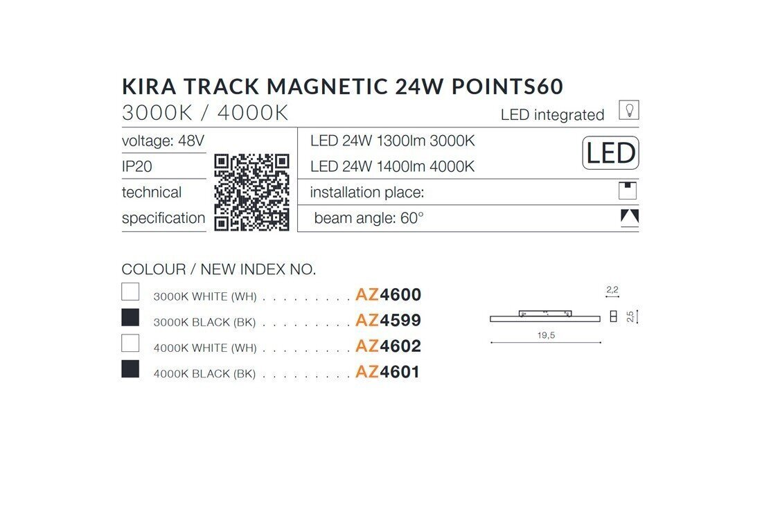 Süvistatav valgusti 1F siini AZzardo Kira AZ4595 hind ja info | Siinivalgustid ja siinid | kaup24.ee