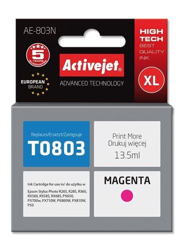 ActiveJet AE-803N, Epson T0803 XL tindikassett, magenta цена и информация | Tindiprinteri kassetid | kaup24.ee