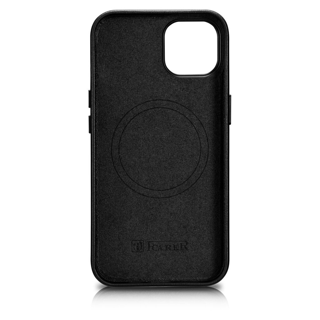 iCarer Leather iPhone 14 Plus black (MagSafe compatible) цена и информация | Telefoni kaaned, ümbrised | kaup24.ee