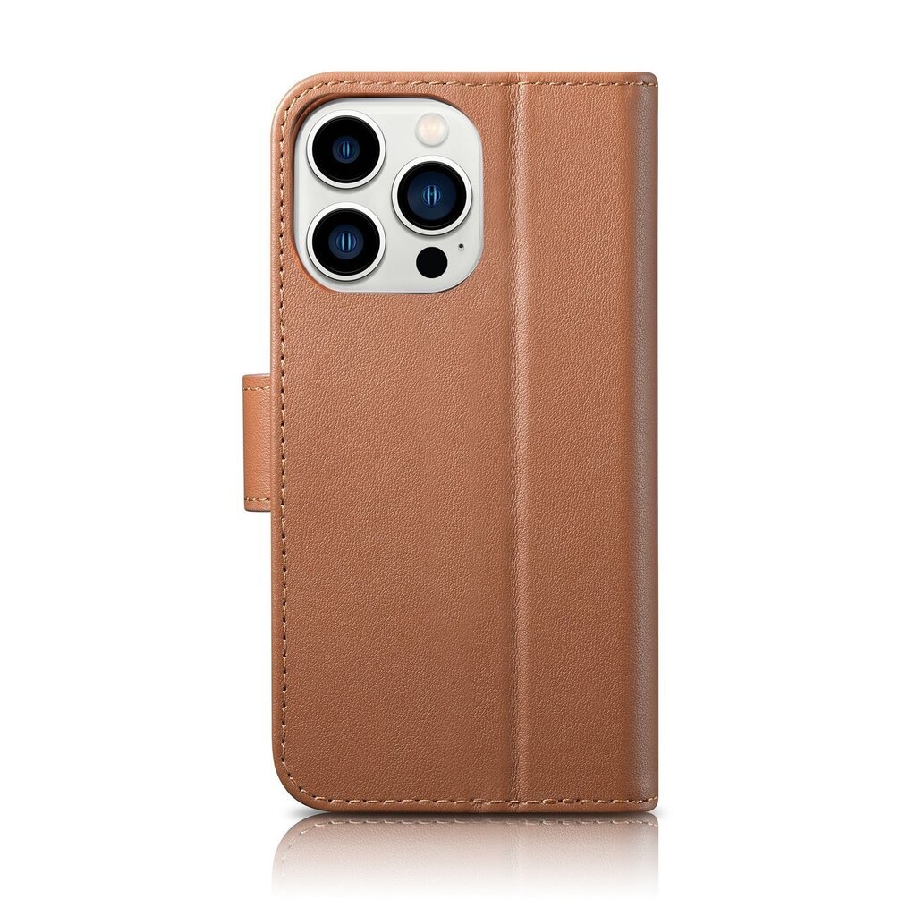 iCarer 2in1 iPhone 14 Pro Max Leather Flip Anti-RFID Brown (WMI14220728-BN) hind ja info | Telefoni kaaned, ümbrised | kaup24.ee