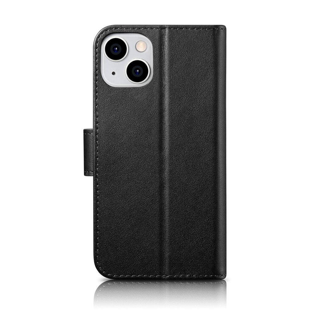 iCarer 2in1 iPhone 14 Plus Leather Flip Anti-RFID Black (WMI14220727-BK) цена и информация | Telefoni kaaned, ümbrised | kaup24.ee