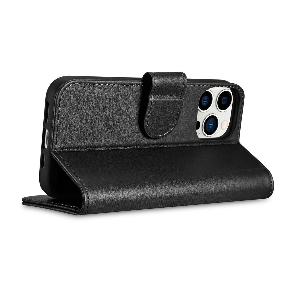 iCarer 2in1 iPhone 14 Pro Leather Flip Anti-RFID black (WMI14220726-BK) hind ja info | Telefoni kaaned, ümbrised | kaup24.ee