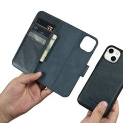 Кожаный чехол iCarer 2in1 для iPhone 14 Plus Flip Anti-RFID, синий (WMI14220723-BU) цена и информация | Чехлы для телефонов | kaup24.ee