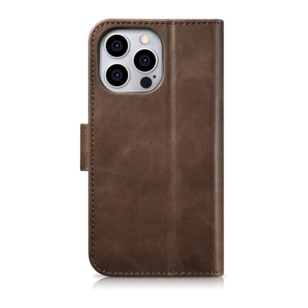 iCarer 2in1 iPhone 14 Pro FlipAnti-RFID Brown (WMI14220722-BN) цена и информация | Telefoni kaaned, ümbrised | kaup24.ee