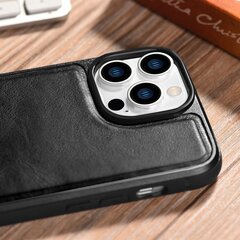 iCarer Leather iPhone 14 Pro Max (MagSafe Compatible) black (WMI14220720-BK) цена и информация | Чехлы для телефонов | kaup24.ee