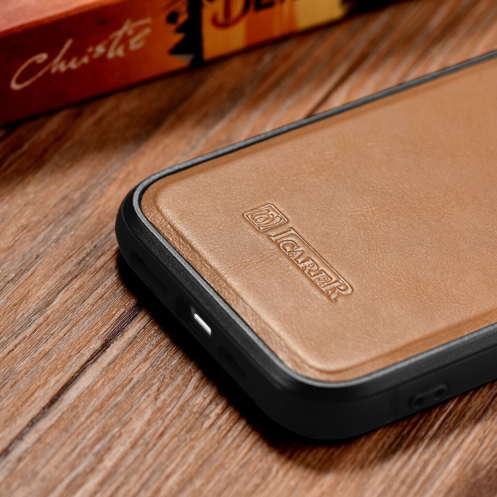 iCarer Leather iPhone 14 Plus (MagSafe compatible) brown (WMI14220719-TN) цена и информация | Telefoni kaaned, ümbrised | kaup24.ee