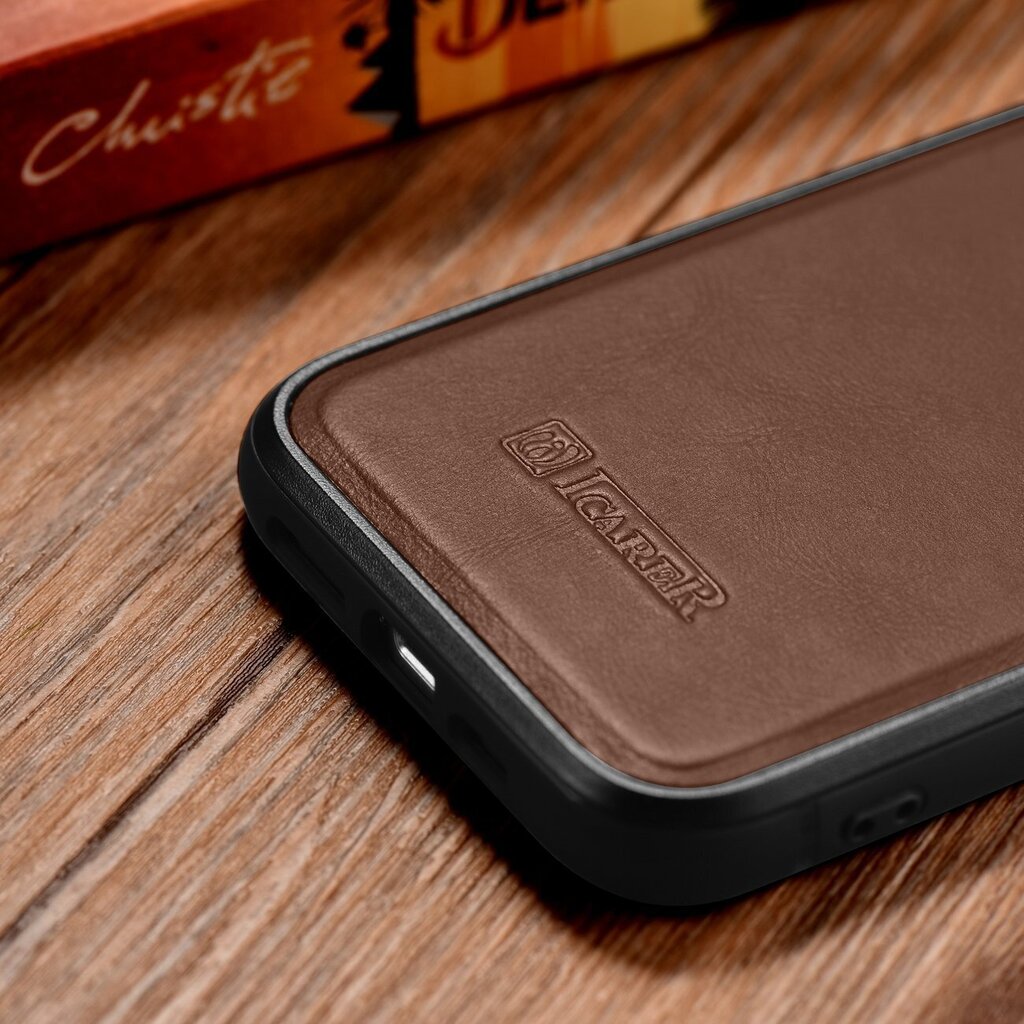 iCarer Leather iPhone 14 Pro (MagSafe compatible) brown (WMI14220718-BN) hind ja info | Telefoni kaaned, ümbrised | kaup24.ee