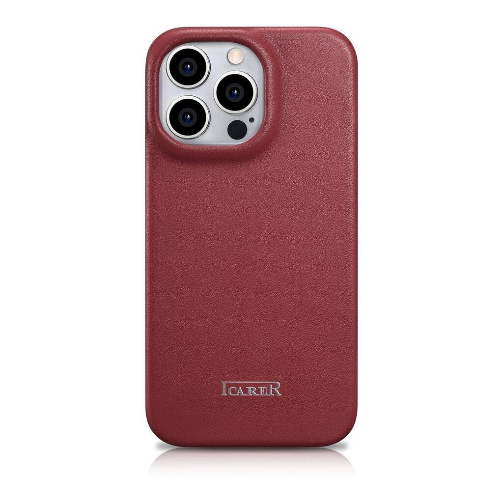 iCarer Leather iPhone 14 Pro Max Flip Magnetic MagSafe Red (WMI14220716-RD) цена и информация | Telefoni kaaned, ümbrised | kaup24.ee