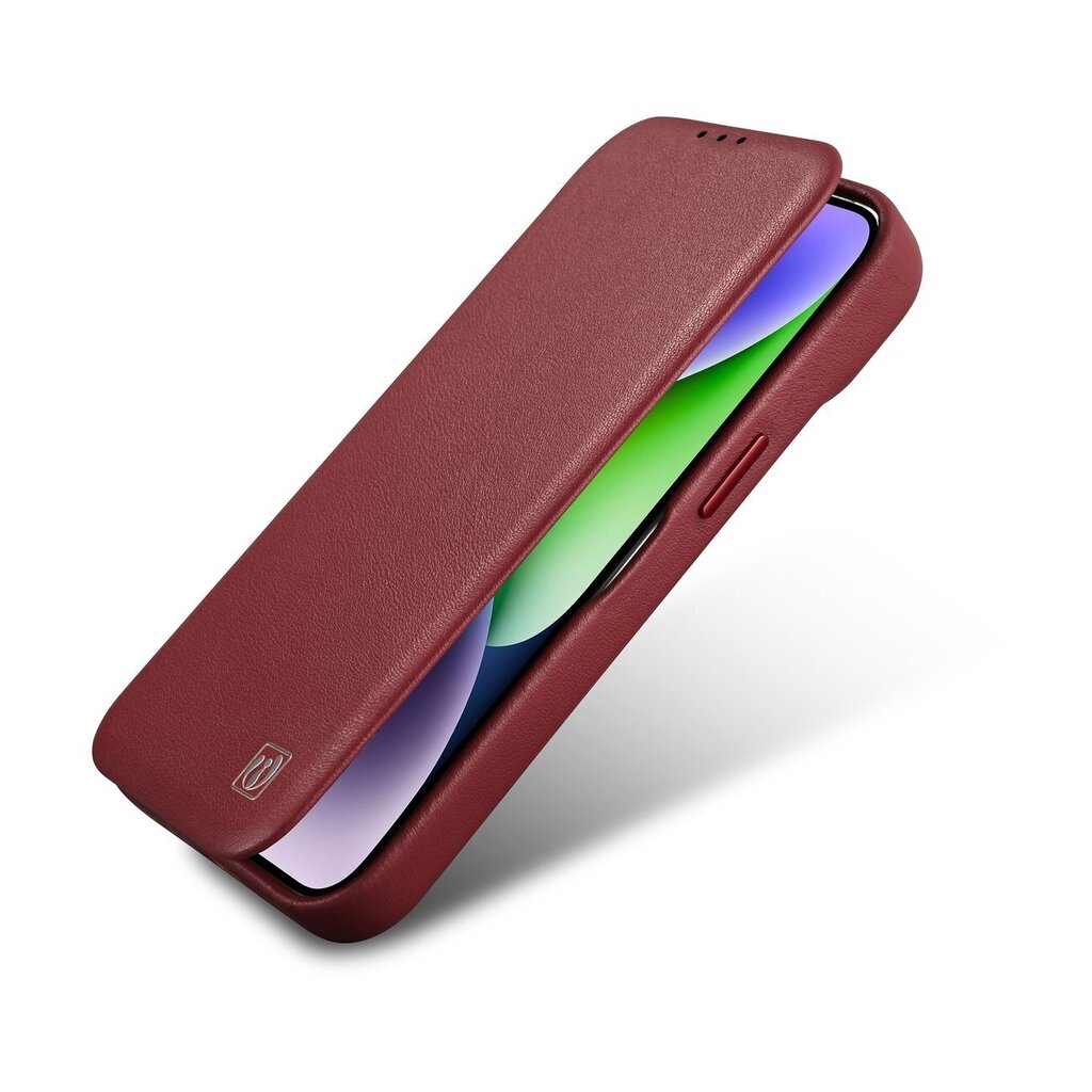 iCarer Leather iPhone 14 Pro Max Flip Magnetic MagSafe Red (WMI14220716-RD) цена и информация | Telefoni kaaned, ümbrised | kaup24.ee
