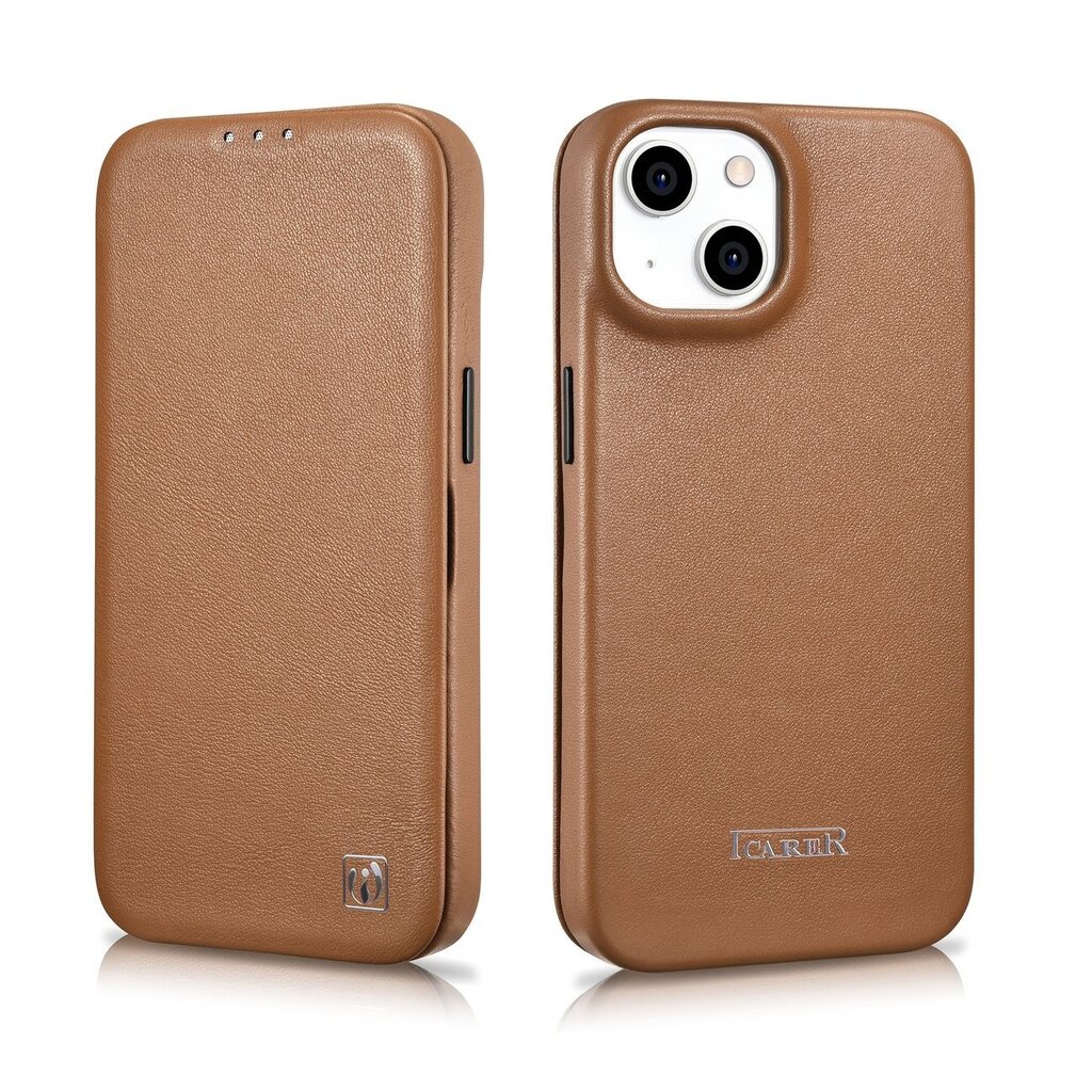 iCarer Leather iPhone 14 Plus Flip Magnetic MagSafe Brown (WMI14220715-BN) hind ja info | Telefoni kaaned, ümbrised | kaup24.ee