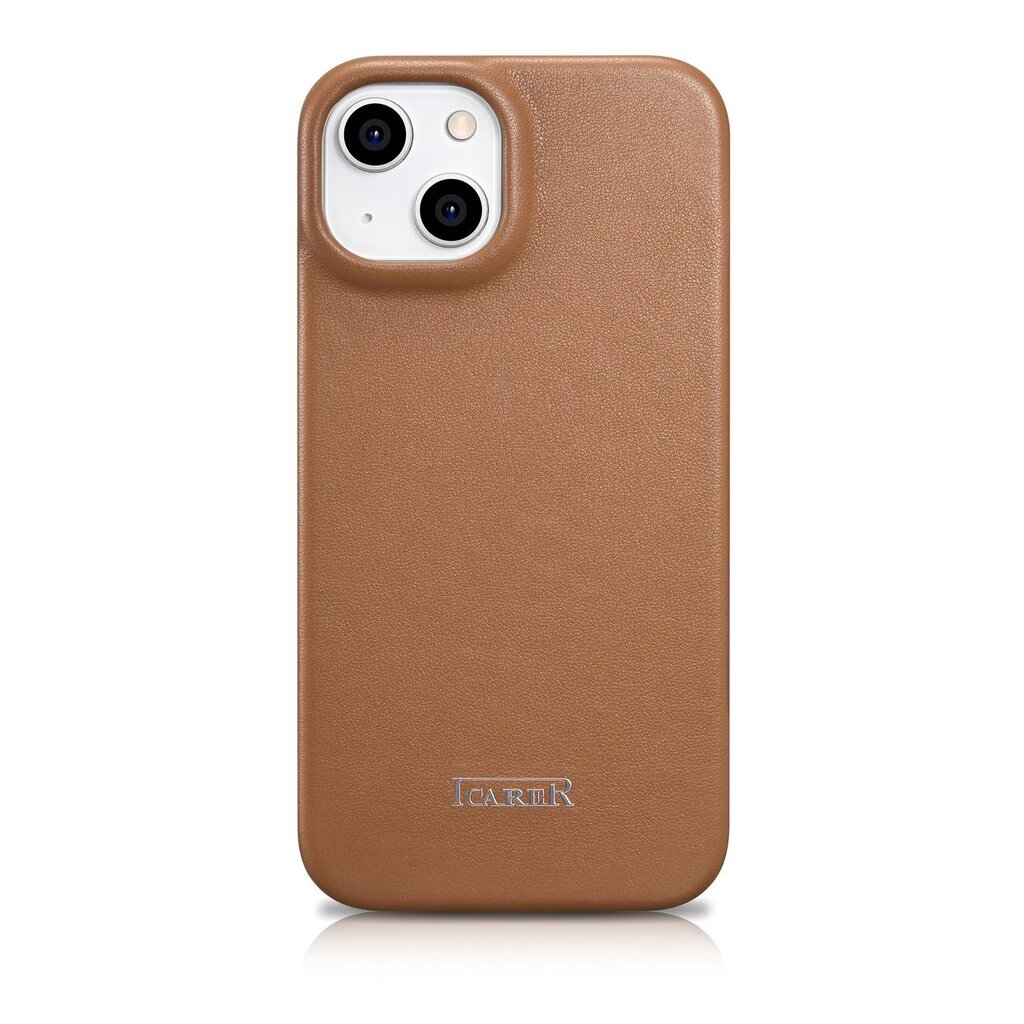 iCarer Leather iPhone 14 Plus Flip Magnetic MagSafe Brown (WMI14220715-BN) цена и информация | Telefoni kaaned, ümbrised | kaup24.ee