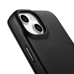 Кожаный чехол iCarer для iPhone 14 Plus Flip с магнитным MagSafe, черный (WMI14220715-BK) цена и информация | Чехлы для телефонов | kaup24.ee