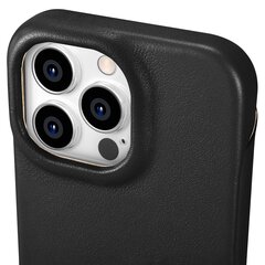 Кожаный чехол iCarer для iPhone 14 Pro Flip с магнитным MagSafe, черный (WMI14220714-BK) цена и информация | Чехлы для телефонов | kaup24.ee