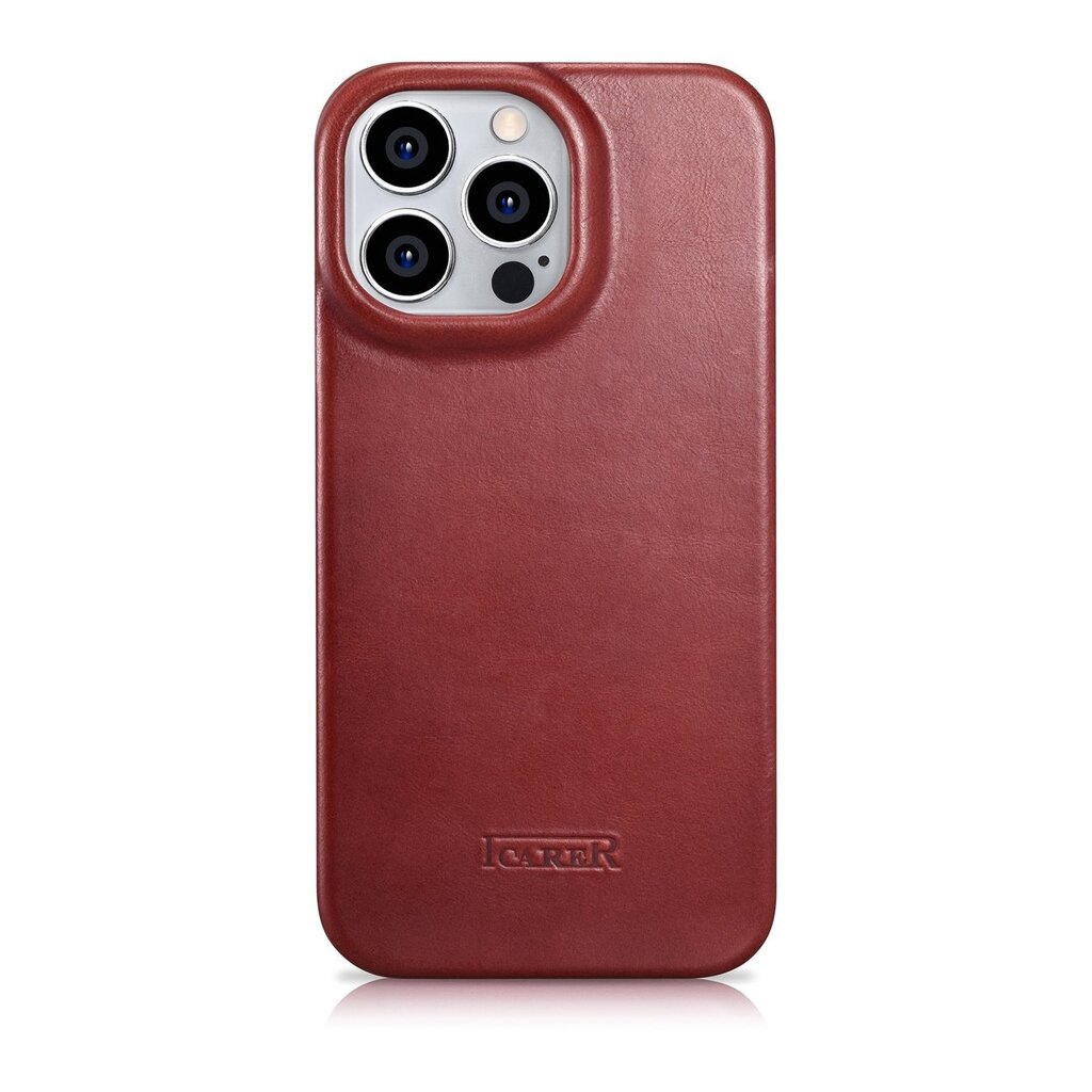 iCarer Leather iPhone 14 Pro Max Flip Magnetic MagSafe Red (AKI14220708-RD) hind ja info | Telefoni kaaned, ümbrised | kaup24.ee