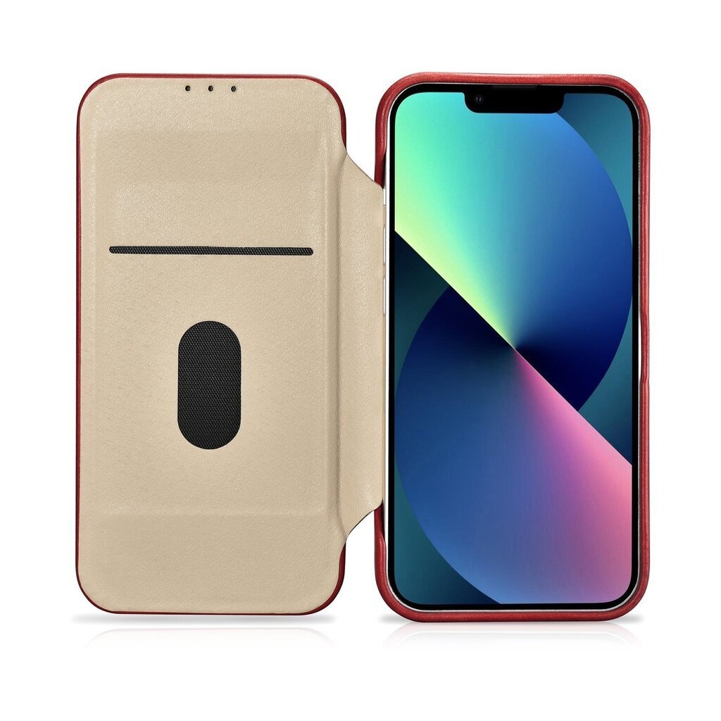iCarer Leather iPhone 14 Pro Max Flip Magnetic MagSafe Red (AKI14220708-RD) hind ja info | Telefoni kaaned, ümbrised | kaup24.ee