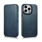 iCarer Leather iPhone 14 Pro Max Flip Magnetic MagSafe Blue (AKI14220708-BU) цена и информация | Telefoni kaaned, ümbrised | kaup24.ee