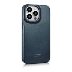iCarer Leather iPhone 14 Pro Max Flip Magnetic MagSafe Blue (AKI14220708-BU) цена и информация | Чехлы для телефонов | kaup24.ee