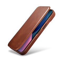 Кожаный чехол iCarer для iPhone 14 Plus Flip с магнитный MagSafe, коричневый (AKI14220707-BN) цена и информация | Чехлы для телефонов | kaup24.ee