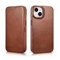 iCarer Leather iPhone 14 Plus magnetic flip MagSafe brown (AKI14220707-BN) цена и информация | Telefoni kaaned, ümbrised | kaup24.ee