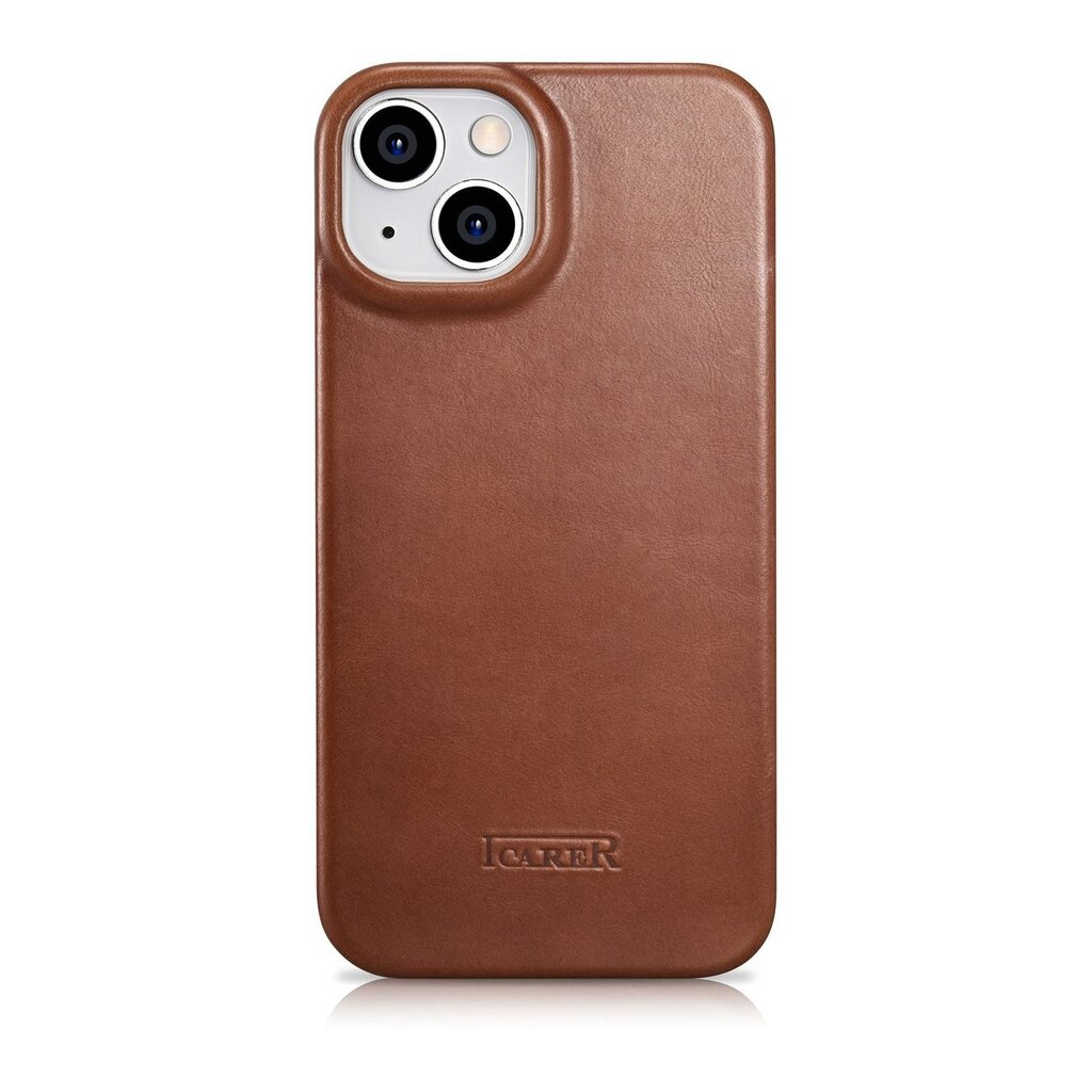 iCarer Leather iPhone 14 Plus magnetic flip MagSafe brown (AKI14220707-BN) hind ja info | Telefoni kaaned, ümbrised | kaup24.ee