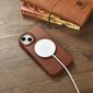 iCarer Leather iPhone 14 Plus magnetic flip MagSafe brown (AKI14220707-BN) hind ja info | Telefoni kaaned, ümbrised | kaup24.ee