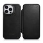 iCarer Leather iPhone 14 Pro Flip Magnetic MagSafe Black (AKI14220706-BK) hind ja info | Telefoni kaaned, ümbrised | kaup24.ee