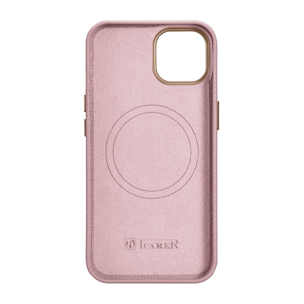 iCarer Litchi Leather iPhone 14 Plus Magnetic MagSafe pink (WMI14220711-PK) цена и информация | Telefoni kaaned, ümbrised | kaup24.ee