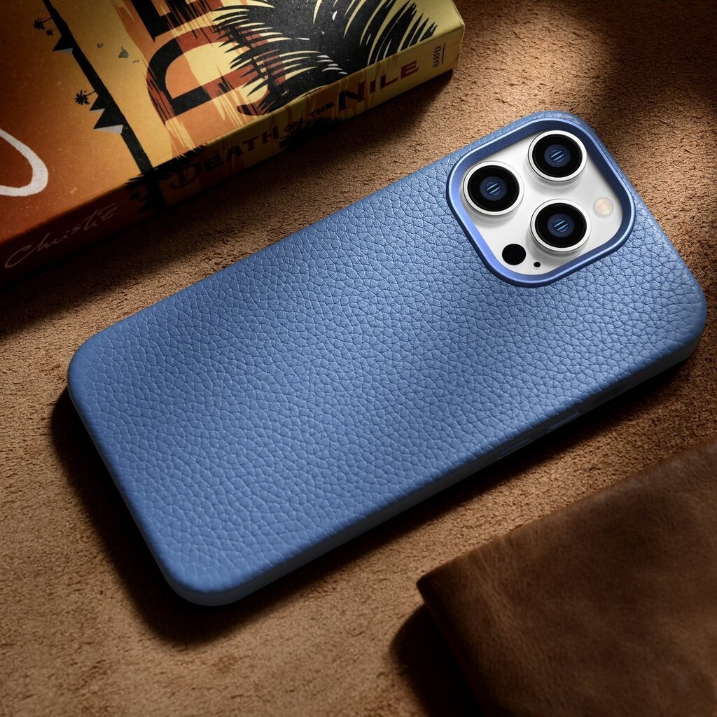 iCarer Litchi Leather iPhone 14 Pro Magnetic MagSafe Light Blue (WMI14220710-LB) цена и информация | Telefoni kaaned, ümbrised | kaup24.ee