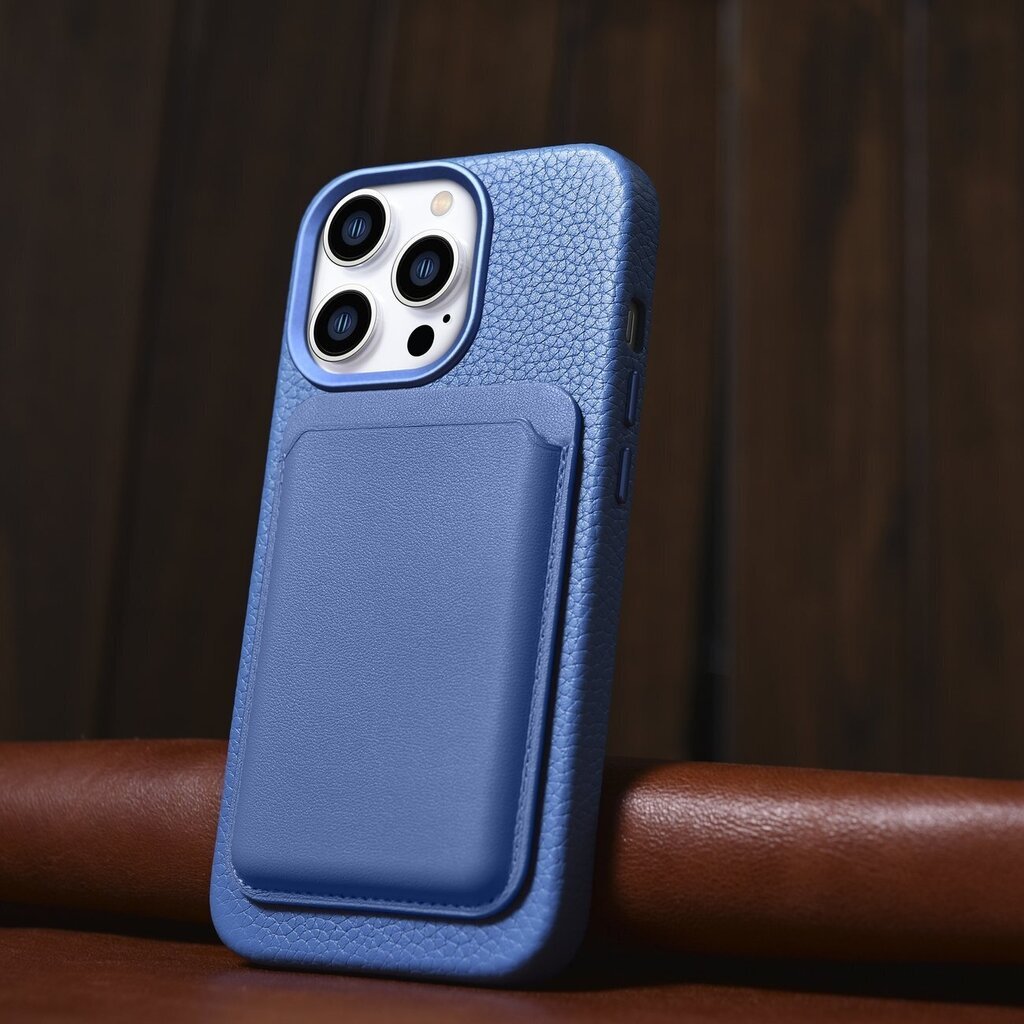 iCarer Litchi Leather iPhone 14 Pro Magnetic MagSafe Light Blue (WMI14220710-LB) цена и информация | Telefoni kaaned, ümbrised | kaup24.ee