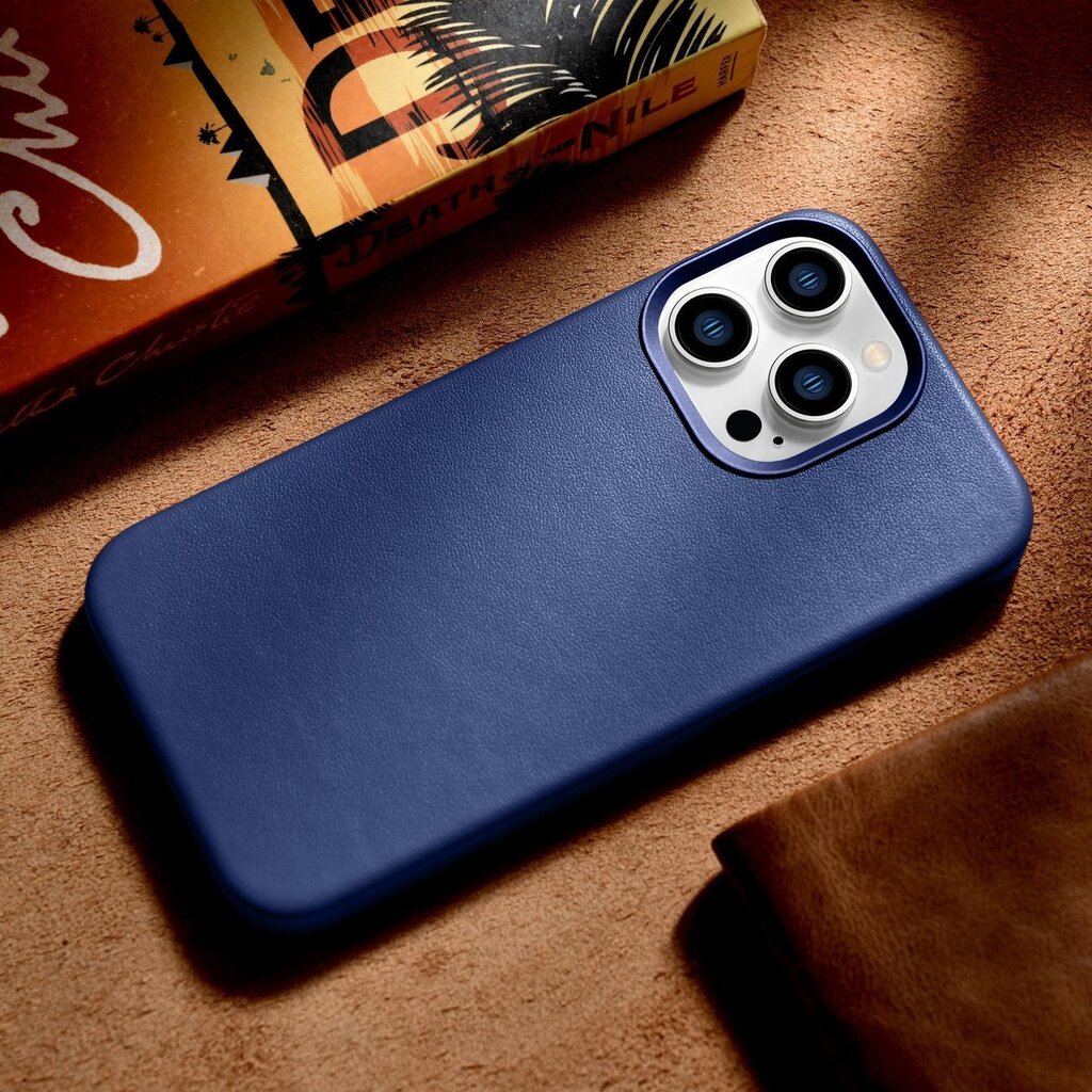 iCarer Leather iPhone 14 Pro Blue (WMI14220706-BU) (MagSafe Compatible) hind ja info | Telefoni kaaned, ümbrised | kaup24.ee