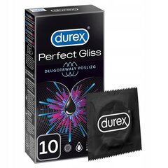 Kauakestvad libisevad kondoomid Durex Perfect Gliss, 10 tk. цена и информация | Презервативы | kaup24.ee